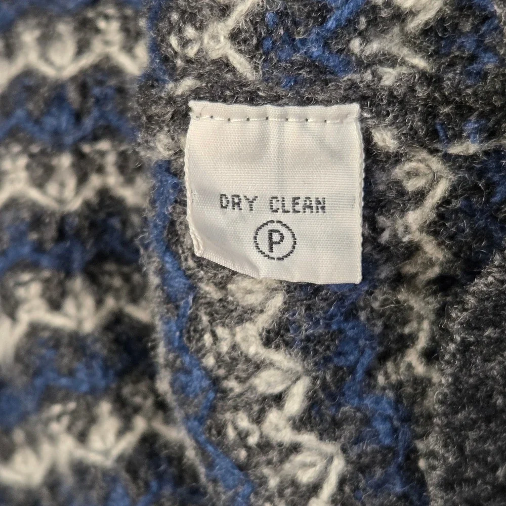 Bobby Jones Players Mens XL 100% Lambswool Quarter Zip Sweater Grey Blue Knit